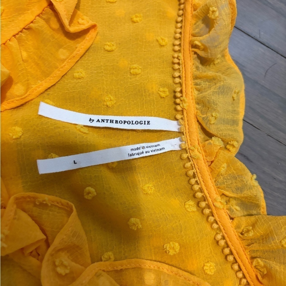 Anthropologie Haida Ruffle Peasant Top Yellow. Large - Picture 6 of 10